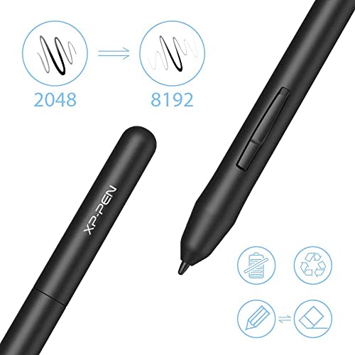 XP-Pen Star03V2 12 Inch Graphic Tablet with Passive Stylus 8192 Levels and 8 Shortcuts Pallette Digital Drawing - Compatible with Windows Mac Chromebook