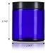 JUVITUS 4 oz / 120​ ​ml Cobalt Blue Glass Straight Sided Jar with Black Smooth Lid (​6 pack)