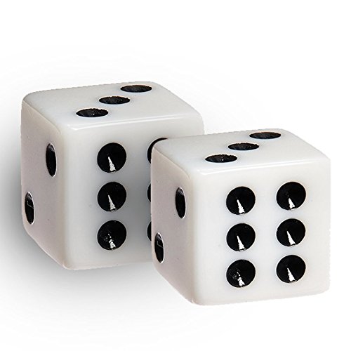 TANGERINE Casino Quality Dice - 200 Pack - White w Black pips - Square Corner