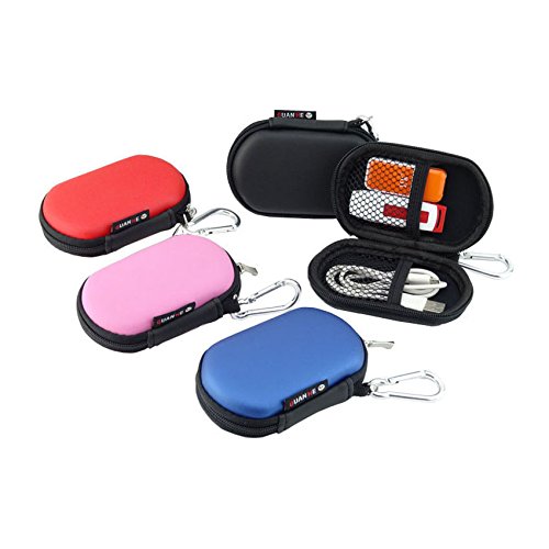 [estuche para unidad flash usb] - lensfo universial portátil impermeable a prueba de golpes accesorios electrónicos organizador soporte / estuche para unidad flash usb bolsa - rojo