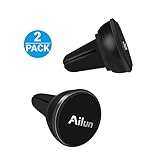 Ailun Car Phone Mount,Round Magnet Mount,Air Vent Magnetic Holder,Compatible iPhone X/Xs/XR/Xs Max/8/7/6/6s Plus,Samsung Galaxy S9/S9+,s8/s8+ S7/S7 Edge,S6and Other Smartphones/Tablets[Black]