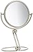 Jerdon MC339N 5.5-Inch Folding Travel Mirror with 7x Magnification and Velveteen Storage Pouch, Nickel Finish