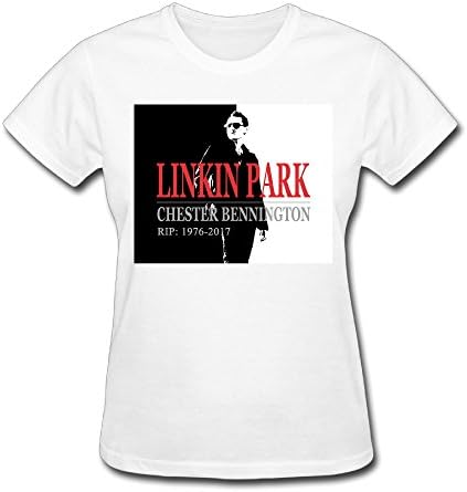 ALL4MUSIC Women's RIP Chester Bennington Linkin Park T-shirt - White