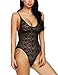 Avidlove Women Teddy Lingerie Scoop Neckline Lace-up Back Lace Bodysuit