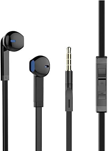 Earbuds, Vomercy In Ear Headphones with Mic Wired Earphones for iPhone Android Windows Black