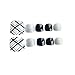 24pcs Press On Nails for Women Glitter False Toe Nails Short Square Fake Toenails Tips Full Cover for Women and Girls Artificial Toenails Black and Silver