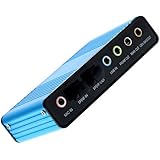 Optimal Shop USB 2.0 External Sound Card 6 Channel 5.1 Surround Adapter Audio S/PDIF for PC (Blue)