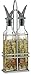 Gourmia GVD9990 Oil and Vinegar Dispenser Set - Elegant Square Design, Easy Flow Dual Drip-Free Spouts for Controlled Flow – Steel Wire Table and Counter Stand Holder