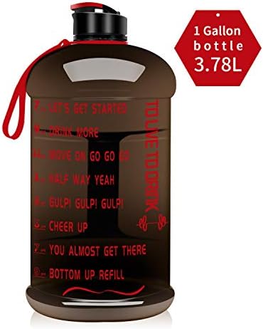1 Gallon/128oz Dishwasher Safe New Material Tritan Plastic Hot Cold Water Jug Container With Motivational Time Marker Big Capacity Large Leakproof Bpa Free Water Bottle For Fitness Camping Bicycle Gym