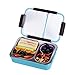 Bento Box 2 Compartments Stainless Steel Lunch Box for Adults and Kids, Portion Control Lunch Containers Leakproof, BPA Free - Blue