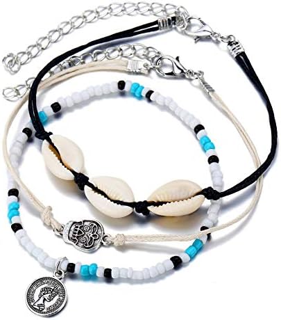 3 PCS Handmade Shell Beads Ankle Bracelets For Women Summer Bohemian Beach Anklet Set Foot Chains Jewellery