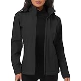 KVE Women's Softshell Jacket Light Hooded Windproof Coat Insulated Windbreaker for Outdoor Hiking