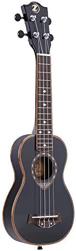 YWARG 21" Soprano Ukulele Exquisite 4 Strings Spruce Ukelele Ultrathin Special Black Color Delicate Design 21 inches