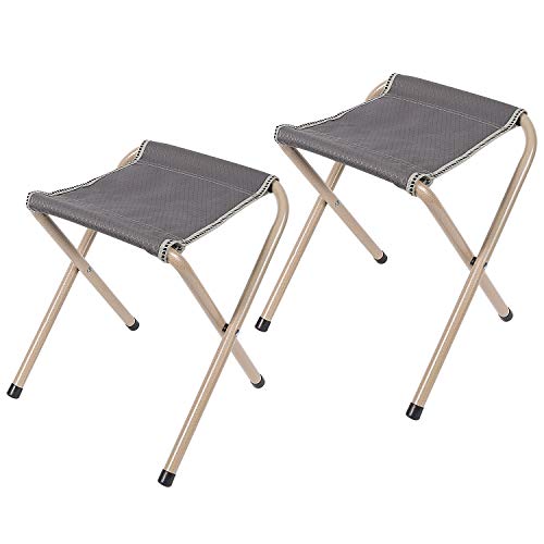 REDCAMP 2-Pack Folding Camping Stools Fold Up, Sturdy Lightweight Portable Camp Stools for Fishing Sitting, Hold 300lbs Adults and Kids