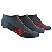 adidas Men's Superlite Stripe No Show Socks (3-Pair), Bold Onix/Black/SLD Red, Large