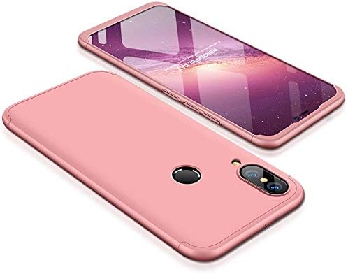 cmdkd Huawei Nova 3 Case, 360 Degree Protection 3 in 1 Slim PC Cover Shockproof Shell Full Body Coverage Hard Protective Case + Tempered Glass Screen Protector for Huawei Nova 3 Rose gold