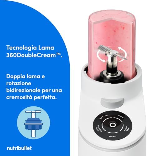 Chill – Gelatiera per Gelato, Sorbetto, Smoothie, Frozen Yogurt, Ice Cream, 5 Programmi Automatici, Macchina per Gelato, 3 Contenitori con Coperchio, Ideale per Famiglie, Bianca (NBD0503W)