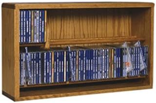 Cdracks Media Furniture Solid Oak Dowel Cabinet for CD Capacity 112 CD's Honey Finish 206-24