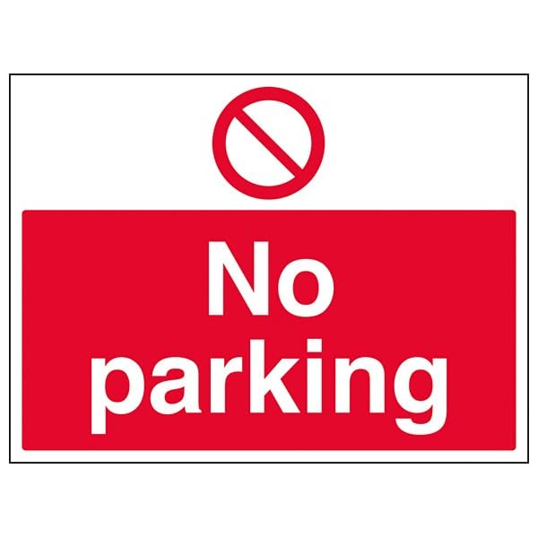 V Safety Prohibition Access - No Parking - 600 X 450MM Safety Sign With Snap Frame