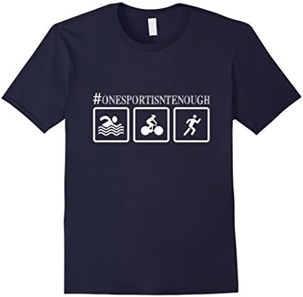Men's TRI T-Shirt TRIATHLON Swin Bike Run tee onesportisntenough Large Navy