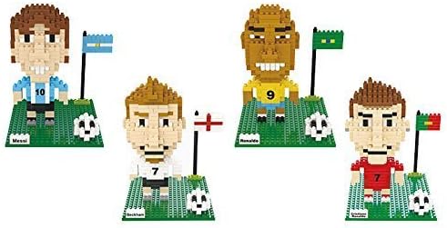 Otulet Football Soccer Player Building Mini Blocks Toy Building Blocks Mini Figure Nano Blocks Diamond Building Set DIY Educational Toys Playset Gift 4 Boxes (with Otulet FREE Brick Separator)