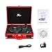 Vinyl Stereo Red Record Player 3 Speed Portable Turntable Suitcase Built in 2 Speakers RCA Line Out AUX Headphone Jack PC Recorder