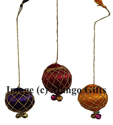 Handmade Decorative Colorful Christmas Tree Hangings Xmas Balls Lot 5 Pcs