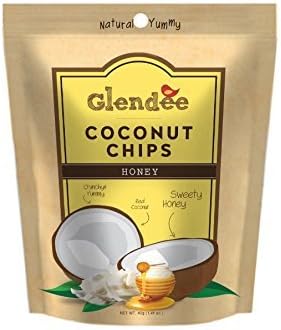 Glendee Toasted Coconut Chips,Honey, 1.41 Ounce Bags