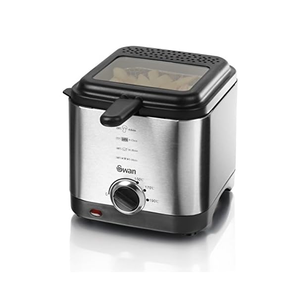 Swan-15-litre-Stainless-Steel-Fryer-with-Viewing-Window-Easy-Clean-and-Adjustable-Temperature-Control-900-W-Silver-SD6060N Swan 1.5 litre Stainless Steel Fryer with Viewing Window, Easy Clean and Adjustable Temperature Control - 900 W, Silver…
