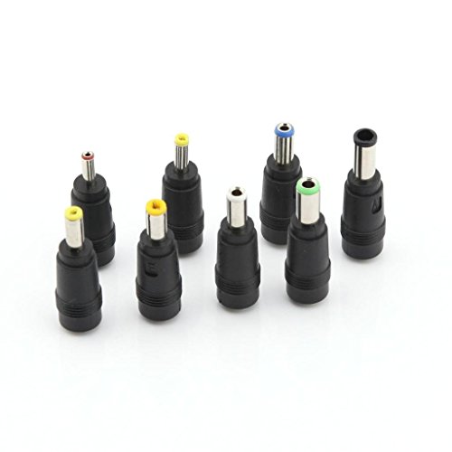 CUGLB 8 Pcs 5.5mm x 2.1mm DC Power Jack Socket to 8 Charger Plug Adapters for Sony/Toshiba/Asus/HP/Thinkpad Laptop Notebook