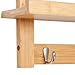 LANGRIA Wall-Mounted Coat Hook Bamboo Wooden Coat Rack and Hook Rack with 5 Metal Hooks and Upper Shelf for Storage Scandinavian Style for Hallway Bathroom Living Room Bedroom, Bamboo Color