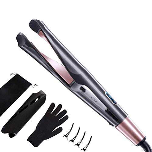 Hair Straightener Curling Iron,BEAUTGIRL 2 in 1 Tourmaline Ceramic Twisted Flat Iron Hair Styling with Adjustable Temp,LCD Digital Display & Auto Shut-Off