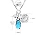 KIM S Simulated Aquamarine Birthstone Necklace Teardrop Pendant for Women Elements Crystal March Valentine's Day Jewelry Gifts for Women Birthday Gifts for Wife Girlfriend Anniversary Gifts for Her