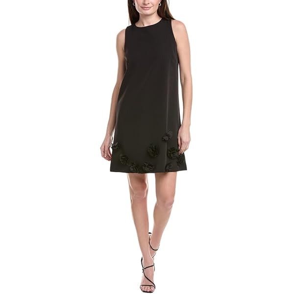 green emerald velvet dress Anne Klein Signature Wrap Dress, Black/Black, 4 at Amazon Women's Clothing  store main image 1