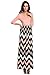 ANGVNS Womens Chevron 3/4 Sleeve Maxi Dress