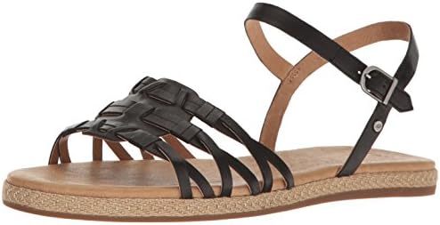 UGG Women's Larisa Flat Sandal, Black, 11 US/11 B US