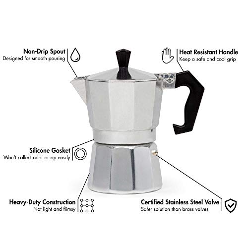 Primula Classic Stovetop Espresso and Coffee Maker, Moka Pot for