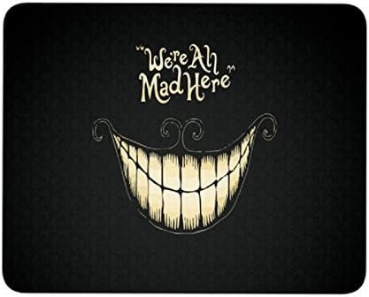 Cheshire Cat Mousepad We're All Mad Here Black Mousepad