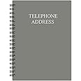 Telephone Address & Birthday Book with Tabs, Address Log Book for Contacts, with Phone Numbers, Addresses, Birthday & Password. Alphabetical A-Z Organizer, Grey, 3.5x5.25 inch
