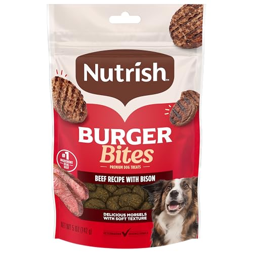 Nutrish Burger Bites Dog Treats, Beef Recipe, 5 oz. Pouch (Rachael Ray)