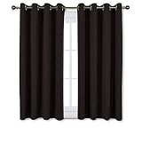 NICETOWN Bedroom Blackout Curtains and Drapes - Triple Weave Thermal Insulated Solid Grommet Blackout Panels for Basement(1 Pair, 52 inches by 45 Inch, Toffee Brown)