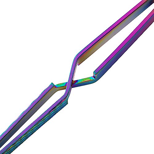 SILPECWEE 1 Pcs Colorful Stainless Steel Nail Art Pincher Cuticle Pusher False Nail Shaping Tweezers Multi-Function Manicure Tools