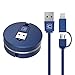 Retractable Lightning Cable, CAFELE 2 in 1 Lightning Micro USB Portable Flexible Charging Data Sync Cable for iPhone X 8 7 6s 6 Plus 5s 5 SE, Samsung S7 S6, Note, LG, Nexus, Nokia, Blue, 3.3ft