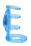 Doctor Love's Zinger Vibrating Cock Cage Enhancer Ring Sleeve, Blue