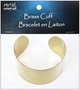 Metal Complex Bracelet Cuff Flat Band 1 1/2 in. Brass