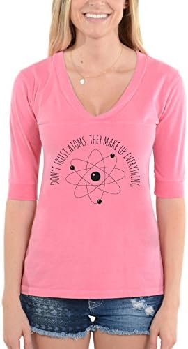 Don't Trust Atoms. They Make Up Everything - Football V-Neck Tee