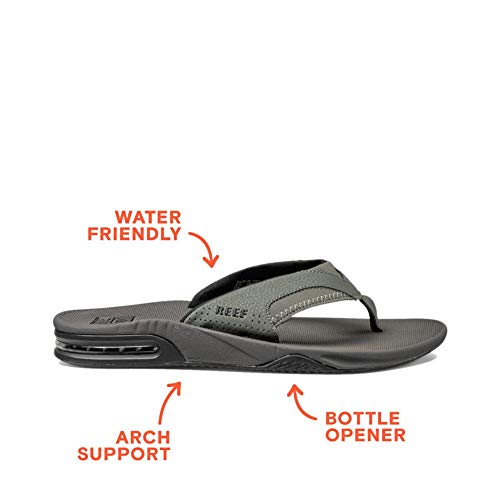 Reef Men's Sandals, Fanning, Grey/Black, 11 Pricepulse