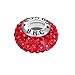 Boruo Charms 925 Sterling Silver Czech Crystal Ruby Glass Ball Beads Spacers July Birthstone Threaded Core Charm Fit All Bracelets.