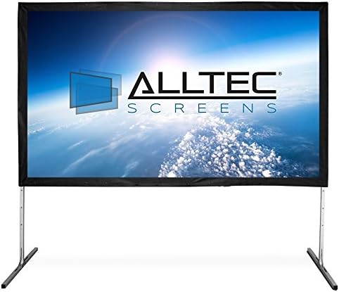 ATS-FD200V Folding Frame Video Format Projector Screen w/ Travel Case 200" Diag. Leather Bound
