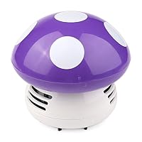 Mini Desktop Vacuum Cleaner, Mushroom Shaped Portable Cute Dust Sweeper(Purple)